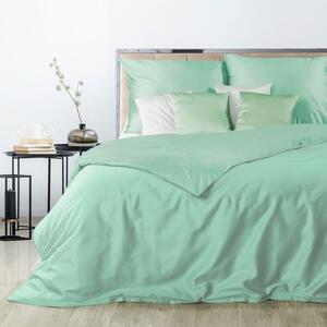 Lenjerie de pat moale față-verso de culoare verde mentă 3 părți: 1buc 180x200 + 2buc 70 cmx80