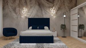 Dormitor Cairo Pat Tapitat Dressing 200x200 Alb Cu Oglinda