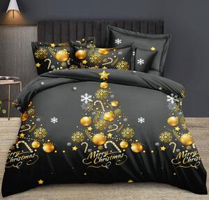 Foi de pat de Crăciun cu un motiv de aur copac de Crăciun Dimensiune: 140x200 + 1x 70x80