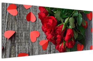Tablou - cu buchet de flori (120x50 cm)