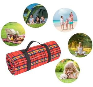 Pătură roșie pentru picnic 130 x 150 cm