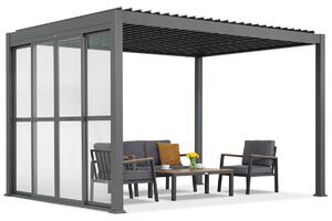 Lagos 3x4 independente patio pergola cu ușă la o parte 4m Garden Point antracit