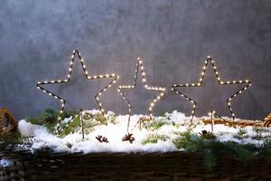 Set 3 decoratiuni stea Stern LED 22 cm