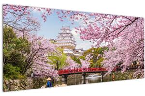 Tablou cu cireș japonez (120x50 cm)