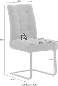 Set 2 scaune gri Salta 48/64/96 cm stofa premium Aqua Clean