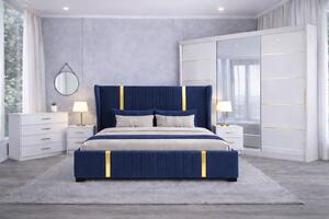 Set Dormitor Hawaii mdf lucios cu Somiera Rabatabila si lada de depozitare, dressing 250x200