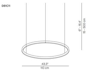 Luceplan - Compendium Circle LED Lustră Pendul Ø110 Brass