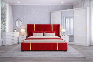 Set Dormitor Hawaii mdf lucios cu Somiera Rabatabila si lada de depozitare, dressing 250x200
