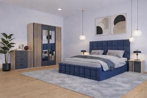 Dormitor Dallas Cu Pat Regal Tapitat