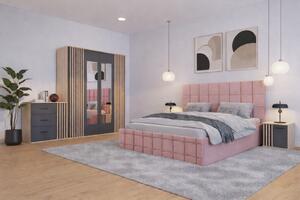 Dormitor Dallas Cu Pat Regal Tapitat