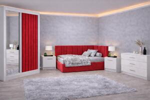 Set Dormitor Tapitat Bubu, dressing tapitat, somiera rabatabila