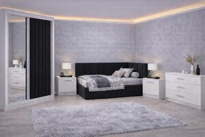 Set Dormitor Tapitat Bubu, dressing tapitat, somiera rabatabila