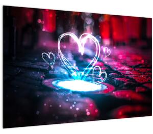 Tablou cu inima iluminată (90x60 cm)