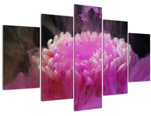 Tablou cu floare în fum roz (150x105 cm)