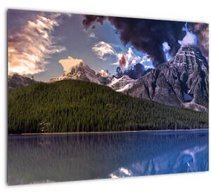 Tablou cu lac și munți (70x50 cm)