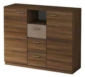 Comoda EFFECT, stejar columbia/gri, PAL, 130x42x105 cm