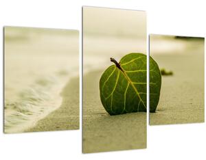 Tablou cu frunză în nisip (90x60 cm)