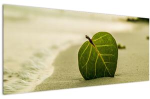 Tablou cu frunză în nisip (120x50 cm)
