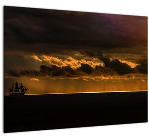 Tablou unei vele în apus de soare (70x50 cm)
