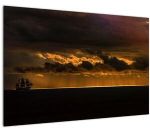 Tablou unei vele în apus de soare (90x60 cm)