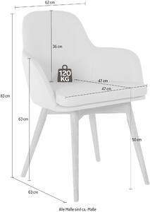 Set 2 scaune Livry albe piele naturala 62/63/83 cm
