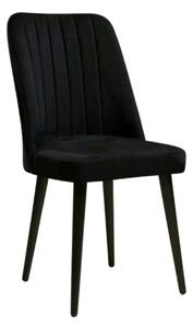 Set 2 scaune VEGA, negru, stofa catifelata/metal, 46x45x92 cm