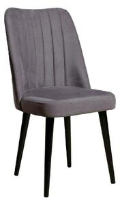 Set 2 scaune POLO, gri/negru, stofa catifelata/metal, 46x45x92 cm