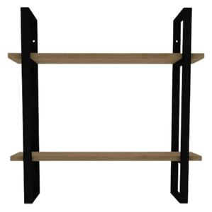Raft BUBA, stejar/negru, PAL melaminat, 70x22x70 cm
