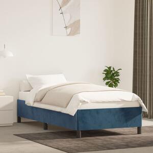 Cadru de pat, albastru închis, 80x200 cm, catifea