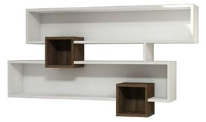 Raft KAREN, alb/nuc, PAL melaminat, 120x22x75 cm