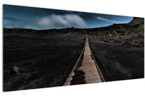 Tablou drumul de lemn în amurg (120x50 cm)