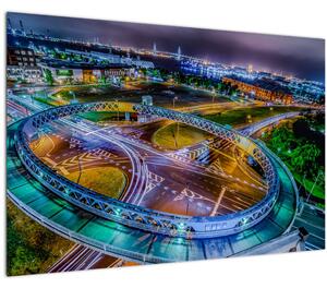 Tablou panorama orașului nocturn (90x60 cm)