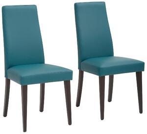 Set 2 scaune Mary petrol piele ecologica 47/58,5/94 cm