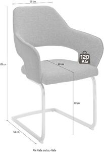 Set 2 scaune NEWCASTEL carbune 58/59/89 cm stofa