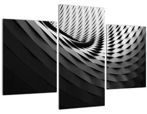 Tablou abstract - spirală alb neagră (90x60 cm)