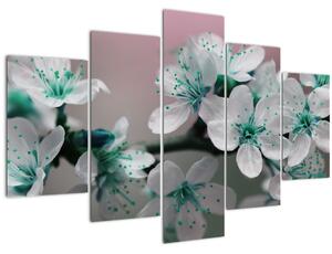 Tablou cu floare - turcoaz (150x105 cm)