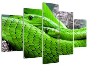 Tablou cu șerpi verzi (150x105 cm)