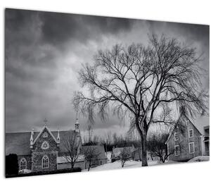 Tablou cu sat alb negru (90x60 cm)