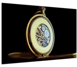 Tablou cu ceas de buzunar de aur (90x60 cm)