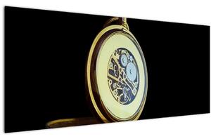 Tablou cu ceas de buzunar de aur (120x50 cm)