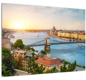 Tablou cu orașul Budapesta și râu (70x50 cm)