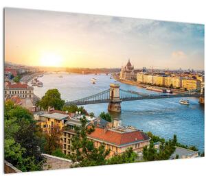 Tablou cu orașul Budapesta și râu (90x60 cm)
