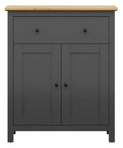 Comoda HESEN, gri grafit/stejar artisan, PAL melaminat, 101x44x121 cm