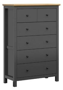Comoda HESEN, gri grafit/stejar artisan, PAL melaminat, 101x44x145 cm