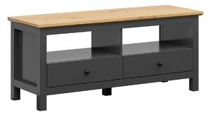 Comoda TV HESEN, gri grafit/stejar artisan, PAL melaminat, 137x47x59 c