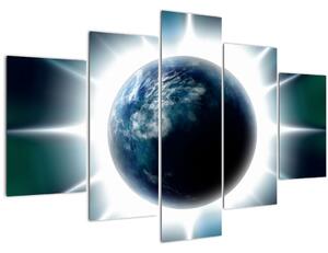 Tablou cu planeta iluminată (150x105 cm)