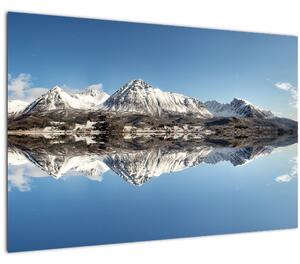 Tablou cu munți și reflectarea lor (90x60 cm)
