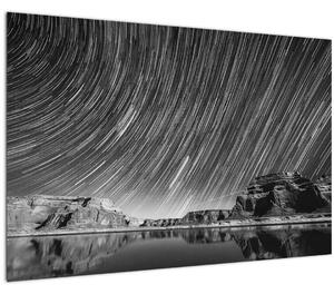 Tablou albnegru cu cerul și stele (90x60 cm)