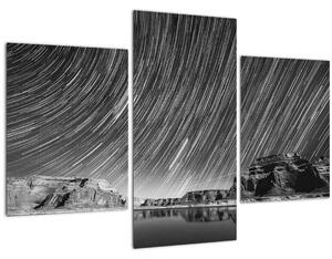 Tablou albnegru cu cerul și stele (90x60 cm)