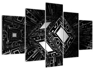 Tablou cu un cub abstract (150x105 cm)